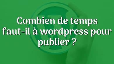 Combien de temps faut-il à wordpress pour publier ?