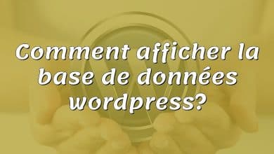 Comment afficher la base de données wordpress?