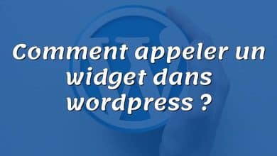 Comment appeler un widget dans wordpress ?