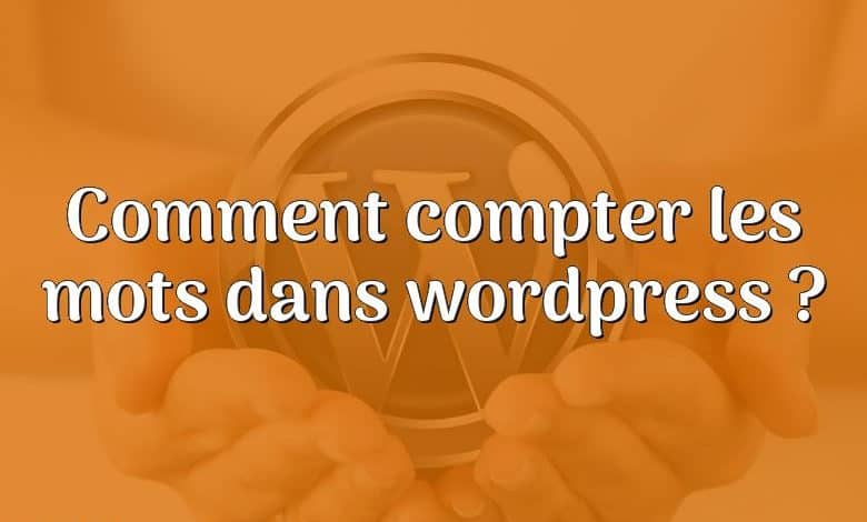 Comment compter les mots dans wordpress ?