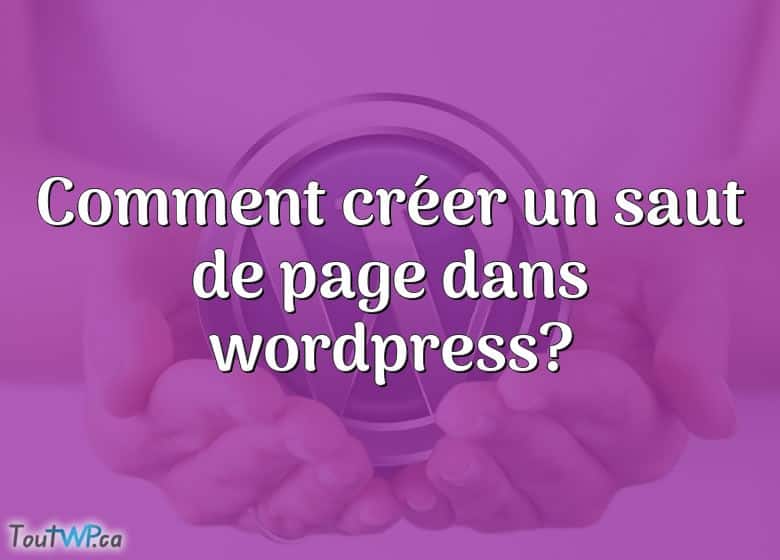 comment insérer un saut de page.dans un tableau word