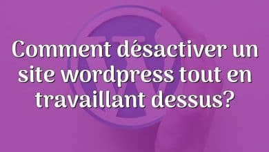 Comment désactiver un site wordpress tout en travaillant dessus?
