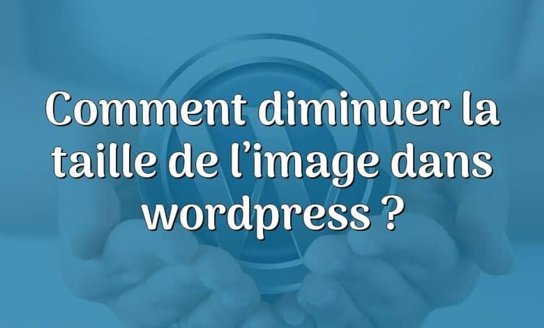 Comment diminuer la taille de l’image dans wordpress ?