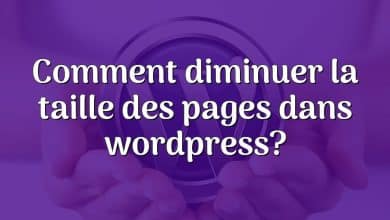 Comment diminuer la taille des pages dans wordpress?