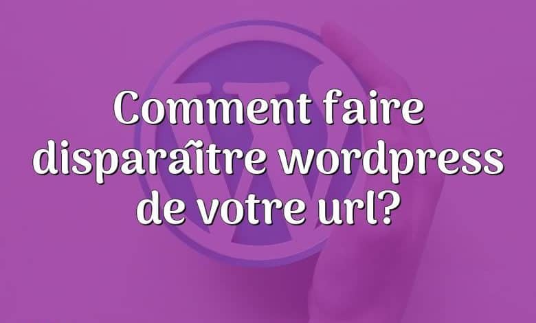 Comment faire disparaître wordpress de votre url?
