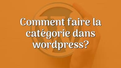 Comment faire la catégorie dans wordpress?