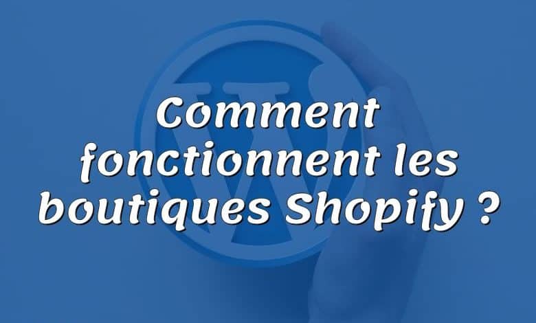 Comment fonctionnent les boutiques Shopify ?