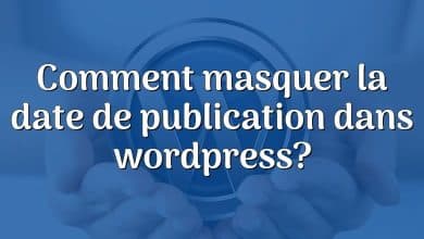 Comment masquer la date de publication dans wordpress?