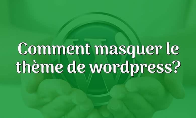 Comment masquer le thème de wordpress?