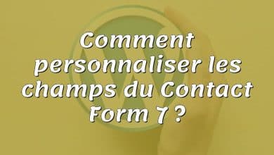 Comment personnaliser les champs du Contact Form 7 ?