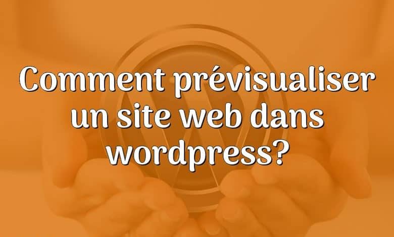 Comment prévisualiser un site web dans wordpress?