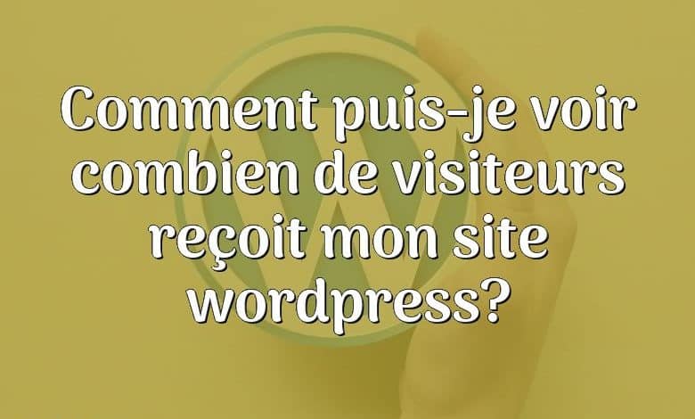Comment puis-je voir combien de visiteurs reçoit mon site wordpress?