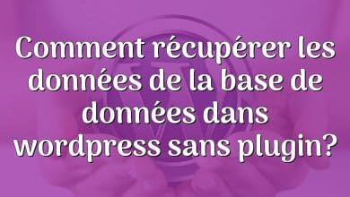 Comment récupérer les données de la base de données dans wordpress sans plugin?