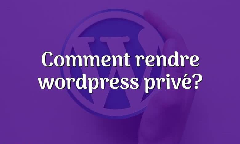 Comment rendre wordpress privé?