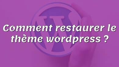 Comment restaurer le thème wordpress ?