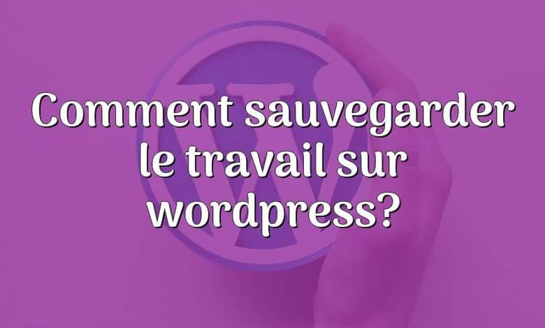 Comment sauvegarder le travail sur wordpress?