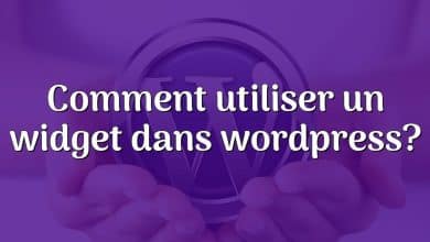 Comment utiliser un widget dans wordpress?