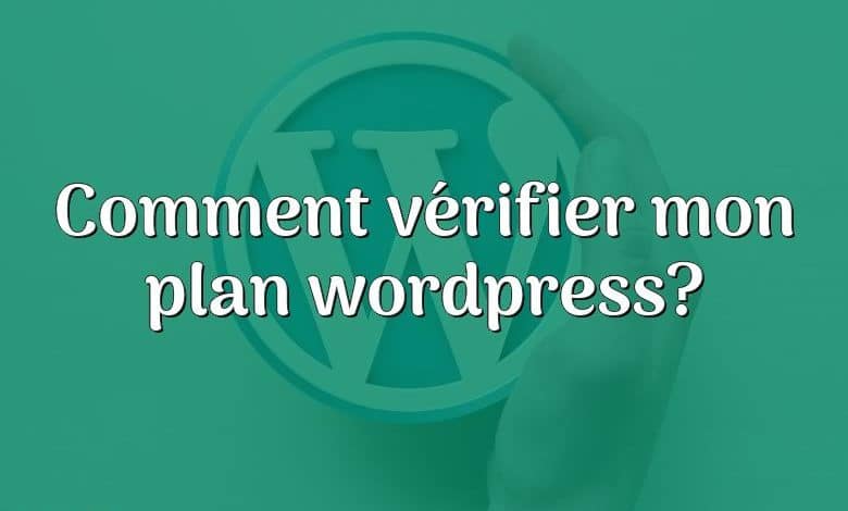 Comment vérifier mon plan wordpress?