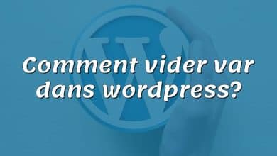 Comment vider var dans wordpress?