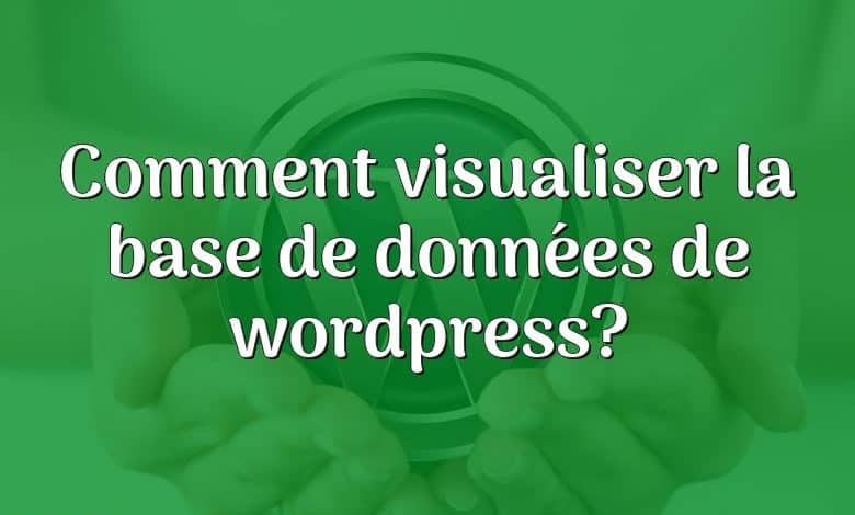 Comment visualiser la base de données de wordpress?