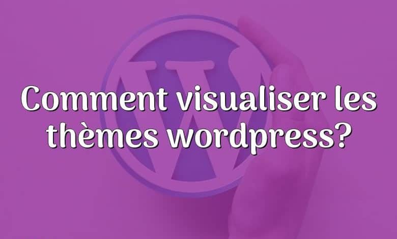 Comment visualiser les thèmes wordpress?