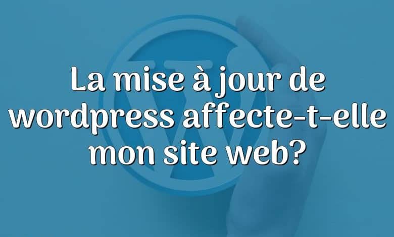 La mise à jour de wordpress affecte-t-elle mon site web?
