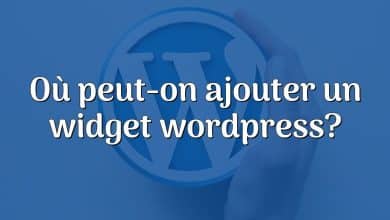 Où peut-on ajouter un widget wordpress?
