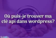 Où puis-je trouver ma clé api dans wordpress?