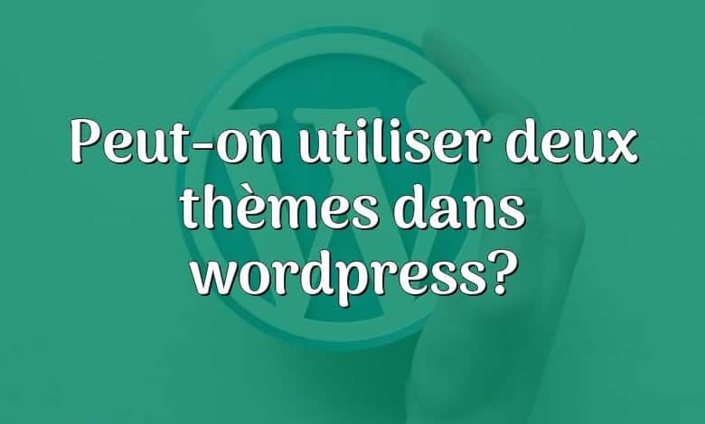Peut-on utiliser deux thèmes dans wordpress?