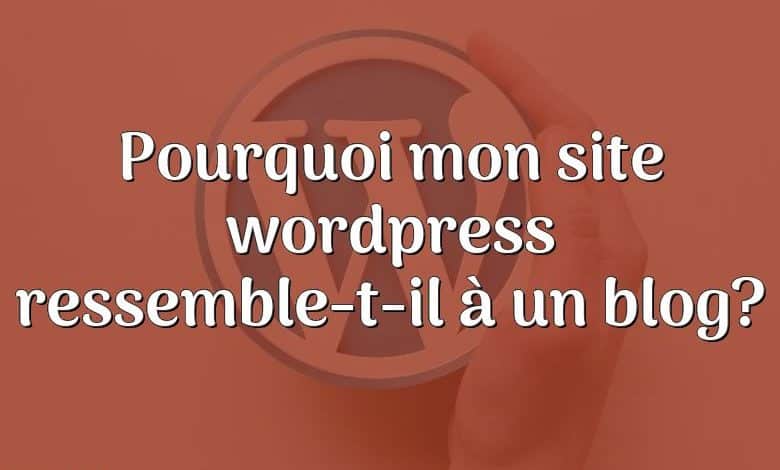 Pourquoi mon site wordpress ressemble-t-il à un blog?