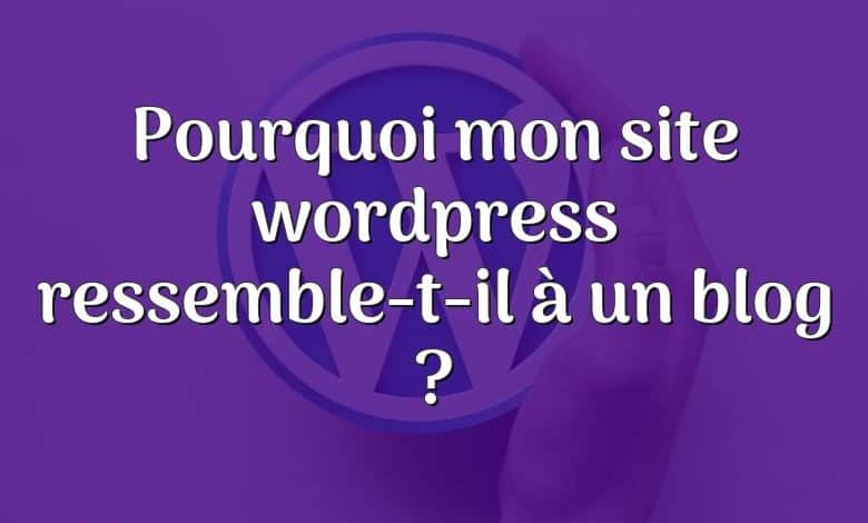 Pourquoi mon site wordpress ressemble-t-il à un blog ?