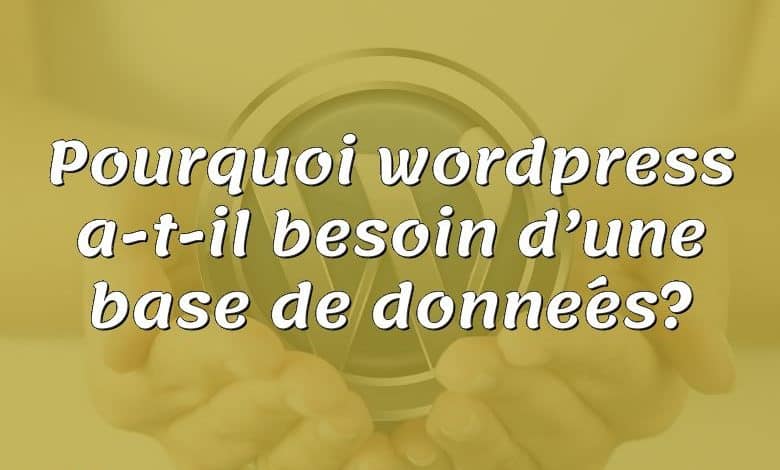 Pourquoi wordpress a-t-il besoin d’une base de données?