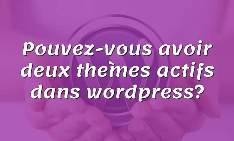 Pouvez-vous avoir deux thèmes actifs dans wordpress?