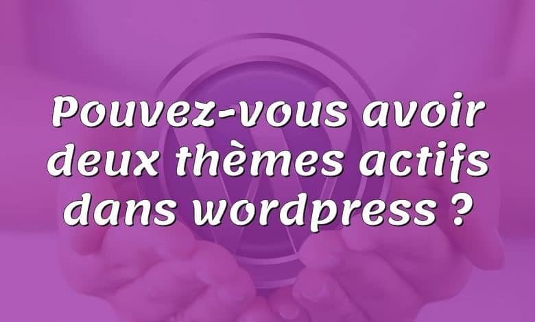 Pouvez-vous avoir deux thèmes actifs dans wordpress ?