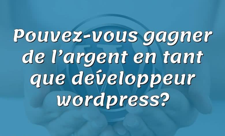 Pouvez-vous gagner de l’argent en tant que développeur wordpress?