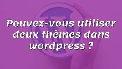 Pouvez-vous utiliser deux thèmes dans wordpress ?