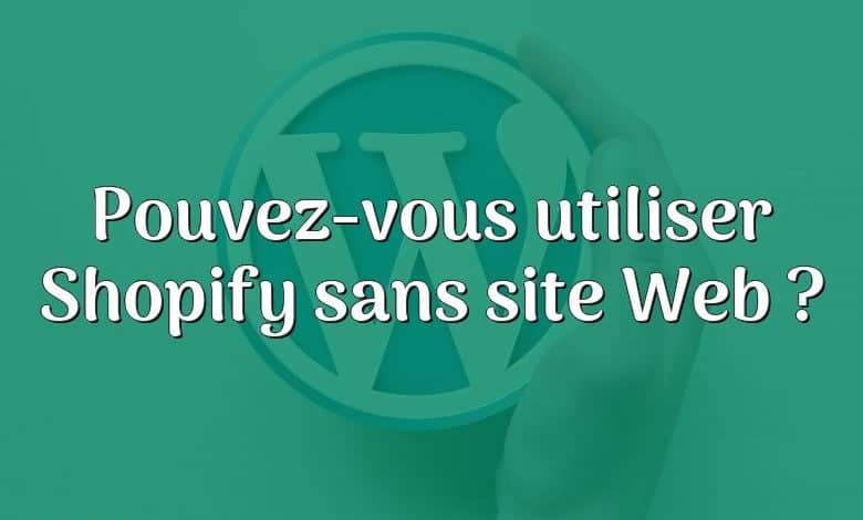 Pouvez-vous utiliser Shopify sans site Web ?