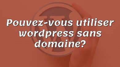 Pouvez-vous utiliser wordpress sans domaine?
