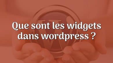 Que sont les widgets dans wordpress ?