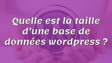 Quelle est la taille d’une base de données wordpress ?