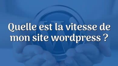 Quelle est la vitesse de mon site wordpress ?