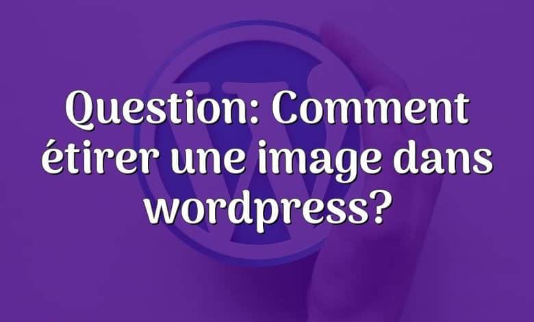 Question: Comment étirer une image dans wordpress?