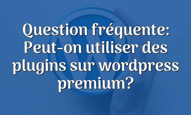 Question fréquente: Peut-on utiliser des plugins sur wordpress premium?