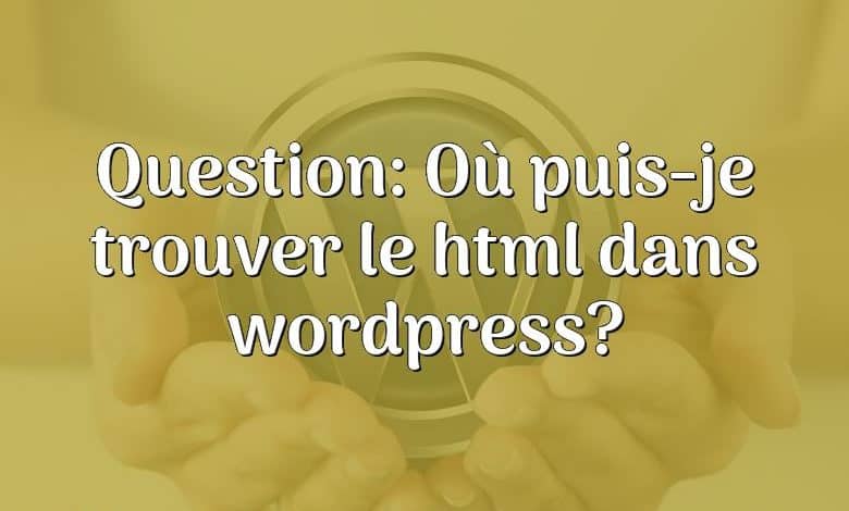 Question: Où puis-je trouver le html dans wordpress?