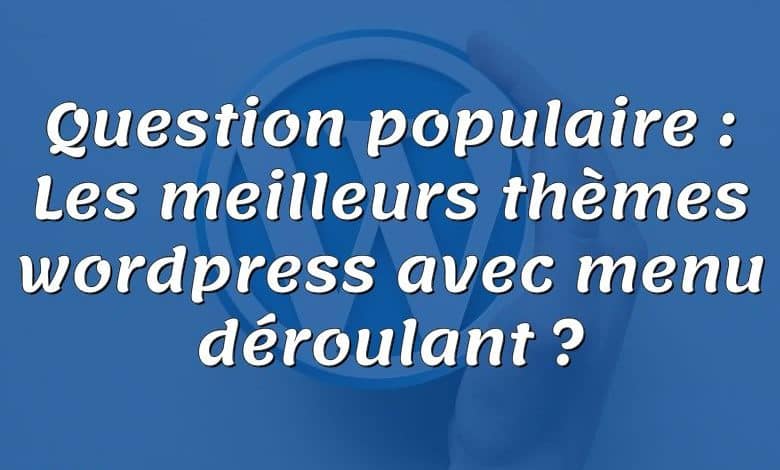Question populaire : Les meilleurs thèmes wordpress avec menu déroulant ?