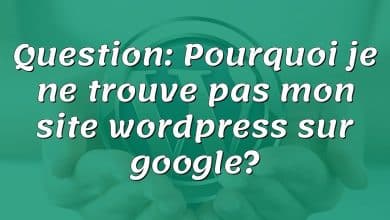 Question: Pourquoi je ne trouve pas mon site wordpress sur google?