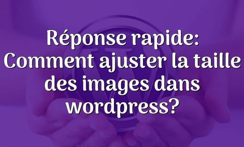 Réponse rapide: Comment ajuster la taille des images dans wordpress?