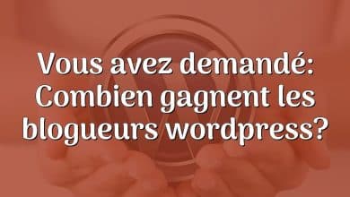 Vous avez demandé: Combien gagnent les blogueurs wordpress?