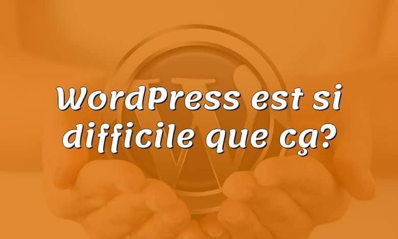 WordPress est si difficile que ça?