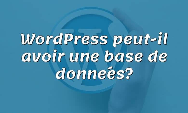 WordPress peut-il avoir une base de données?